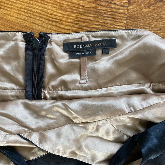 BCBGMaxAzria Black Satin Halter Dress Size 4 - Picture 3 of 3